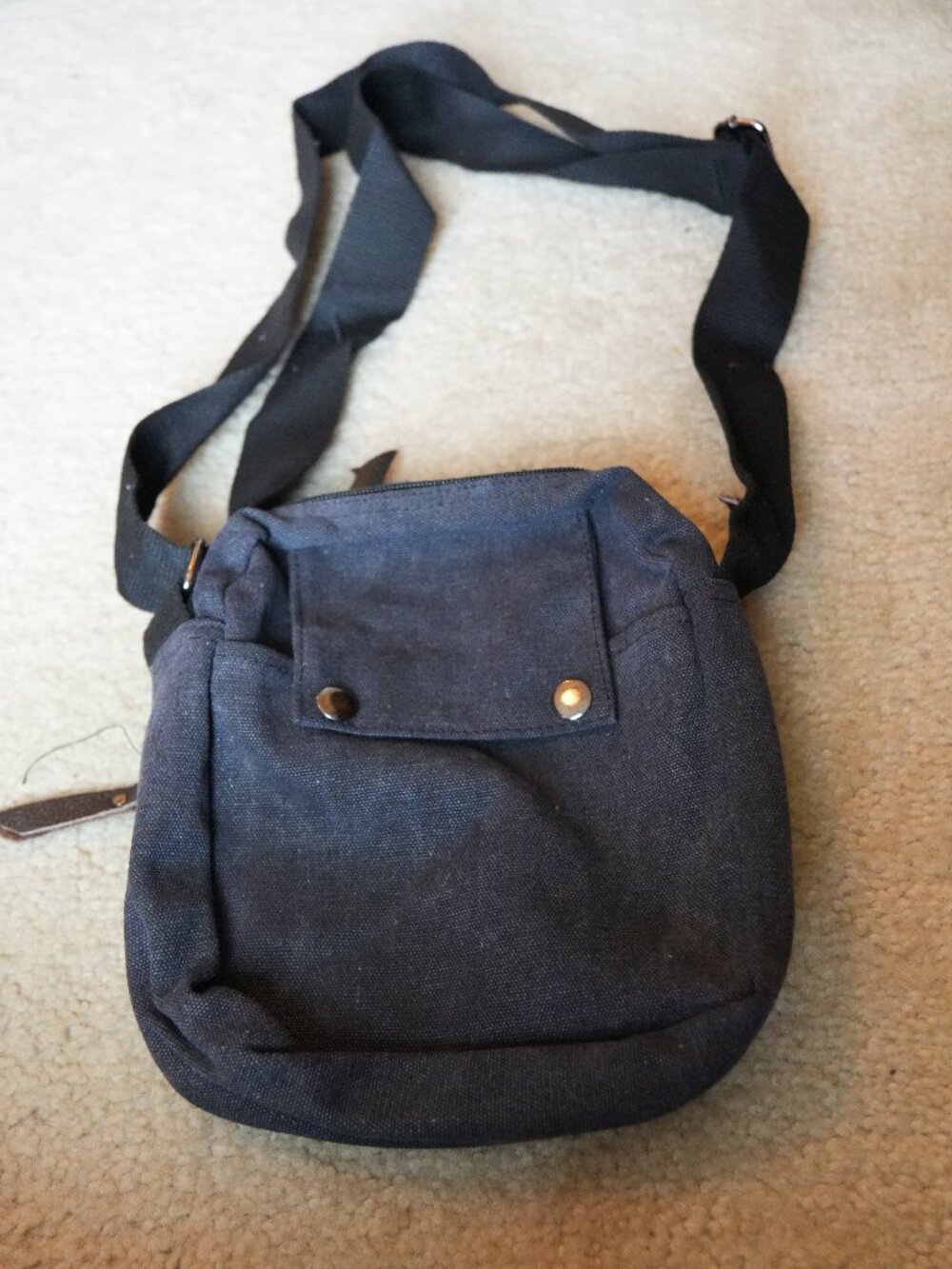 DKNY Black Canvas Crossbody Messenger Bag Vintage Style